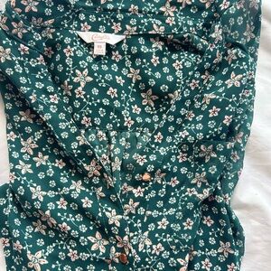 Candies Green Floral Blouse